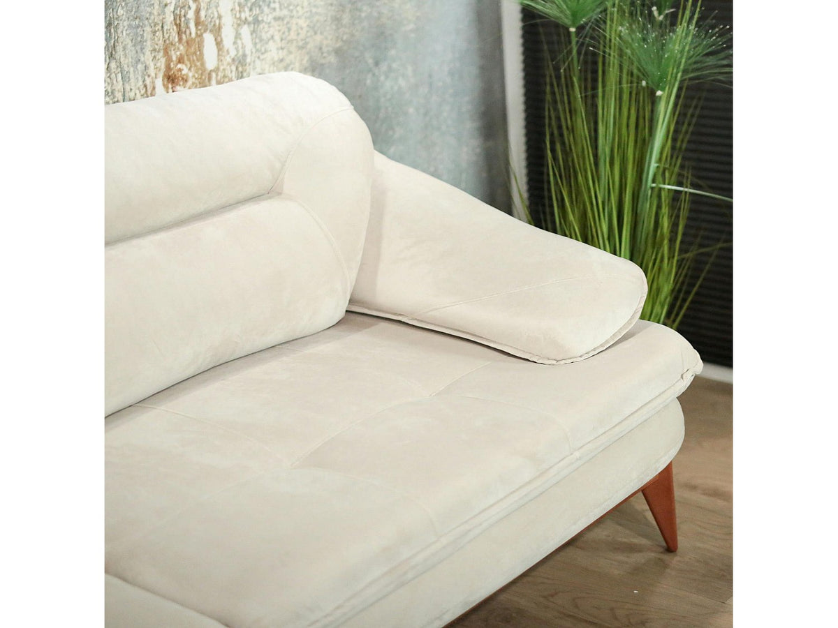 Canapé modulable 3 places beige velours