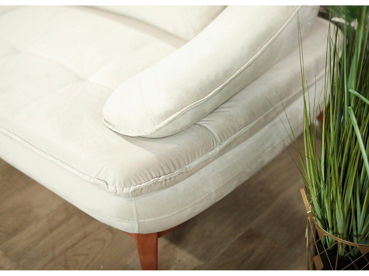 Canapé modulable 3 places beige velours