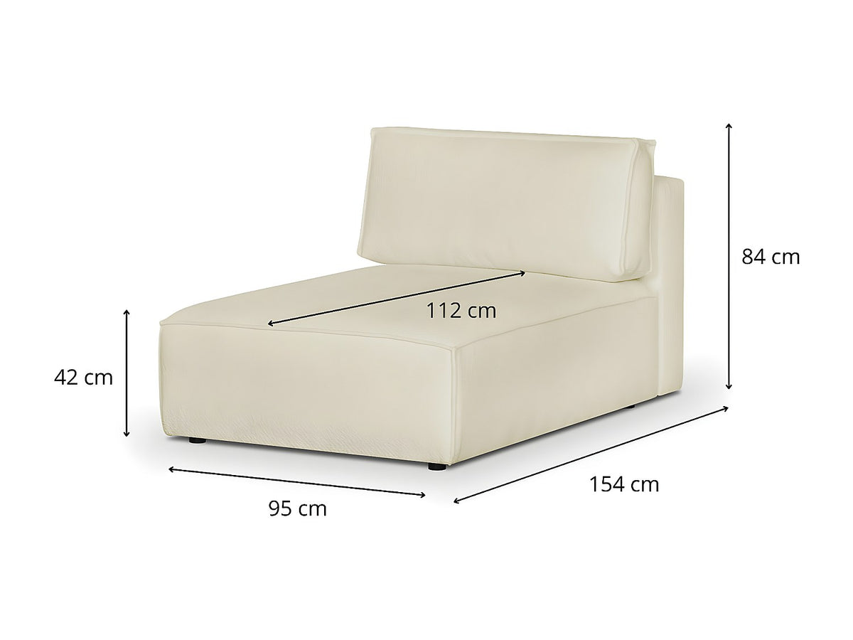 Méridienne pour canapé modulable beige tissu