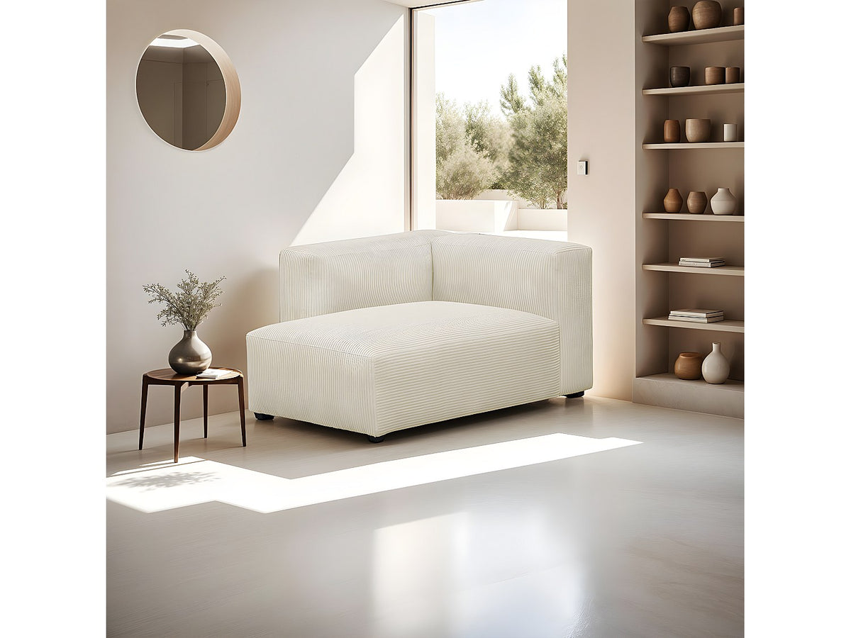 Méridienne pour canapé modulable beige velours