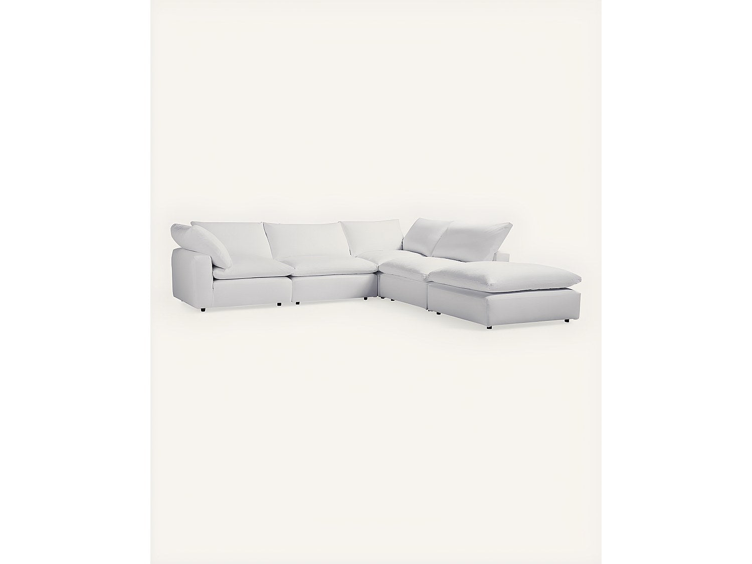 Angle pour canapé modulable blanc tissu