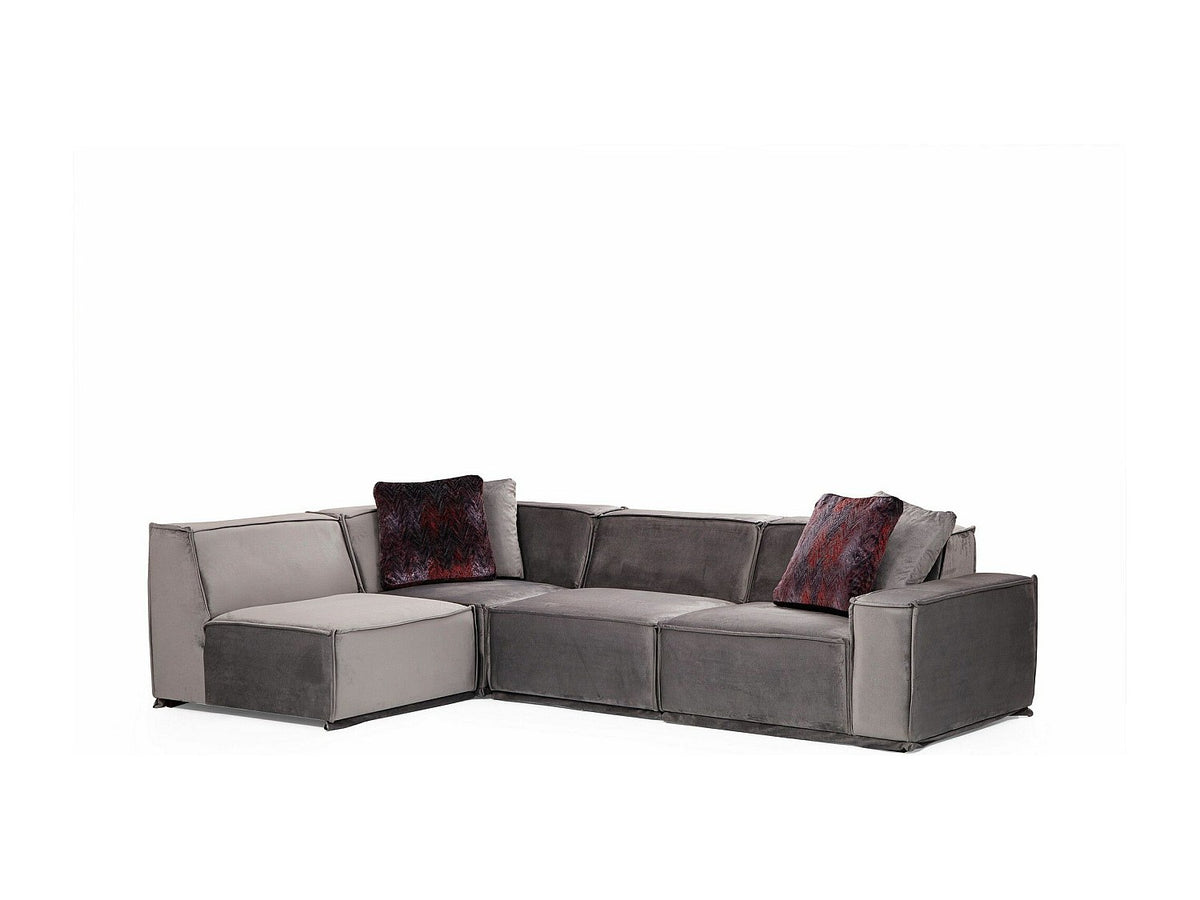 Canapé modulable gris tissu