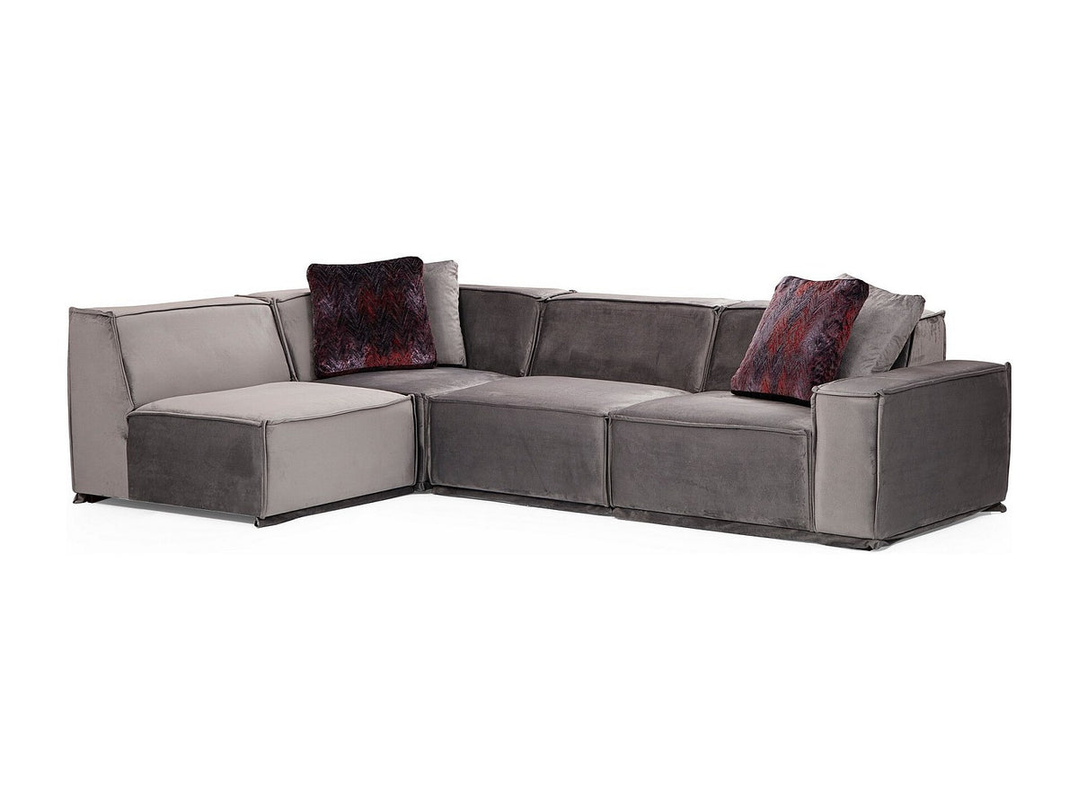 Canapé modulable gris tissu
