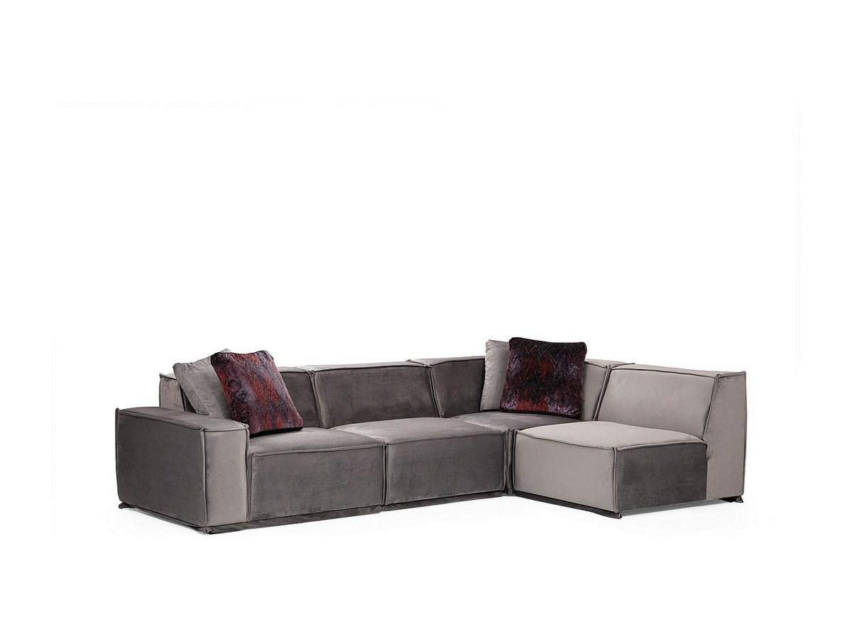 Canapé modulable gris tissu