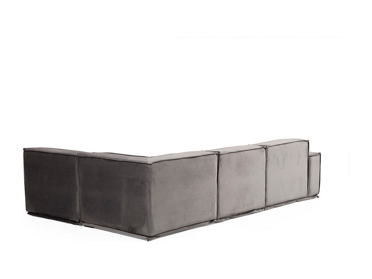 Canapé modulable gris tissu