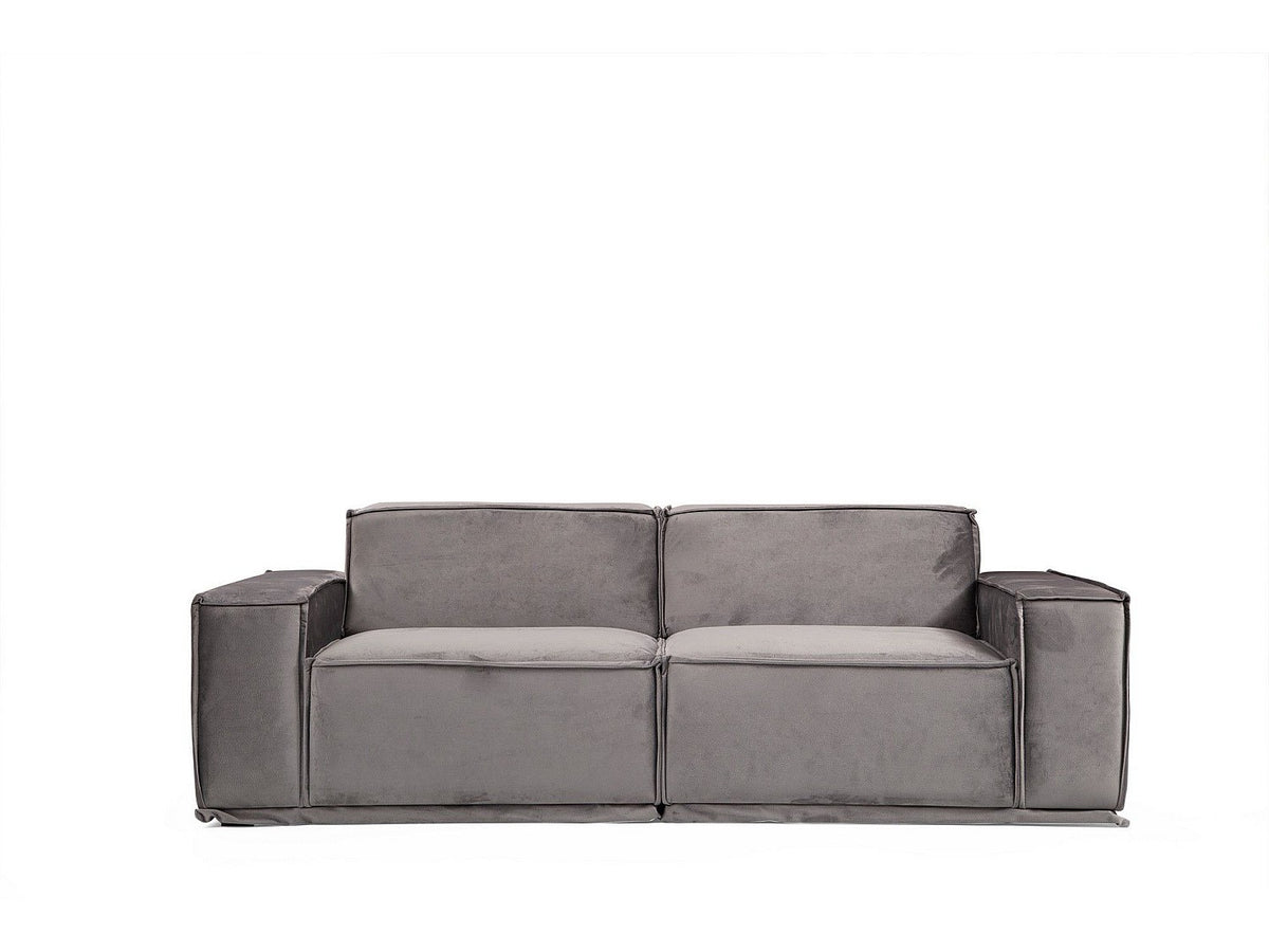 Canapé modulable 2 places gris tissu