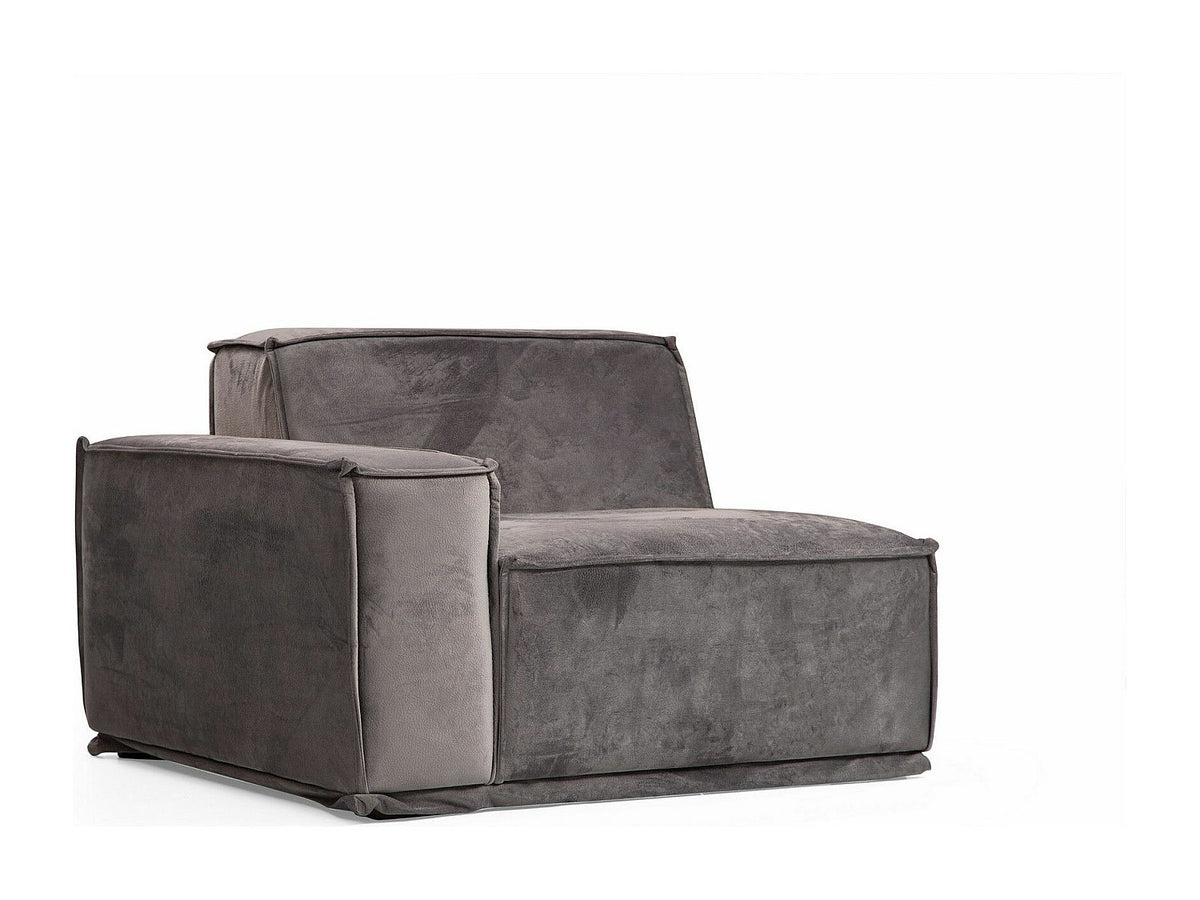 Canapé modulable 2 places gris tissu