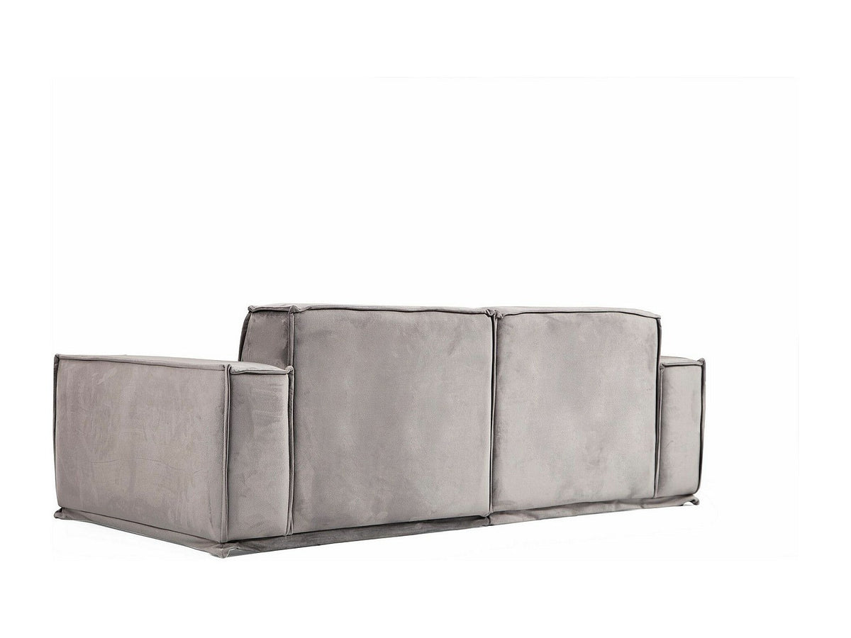 Canapé modulable 2 places gris tissu