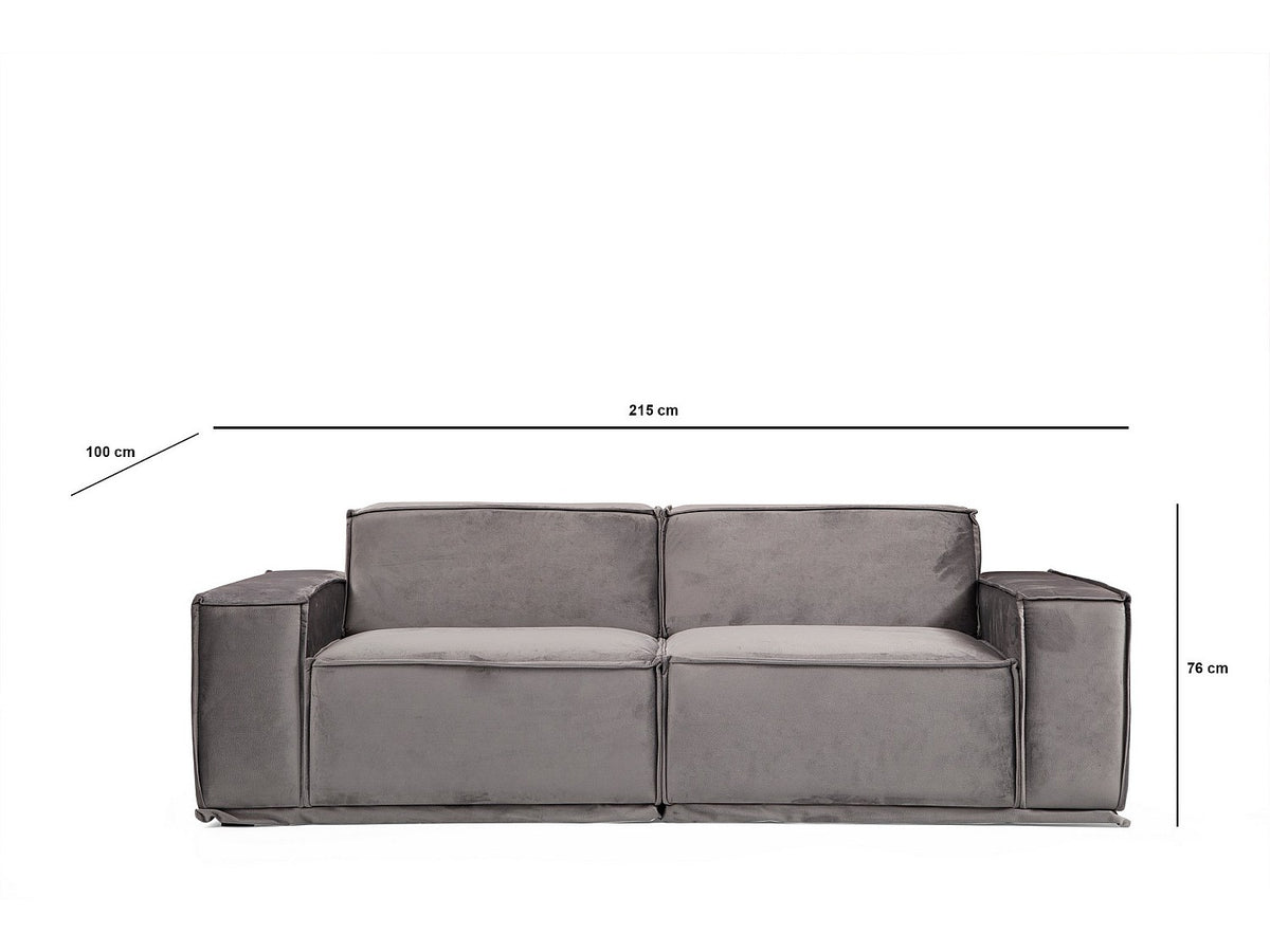 Canapé modulable 2 places gris tissu