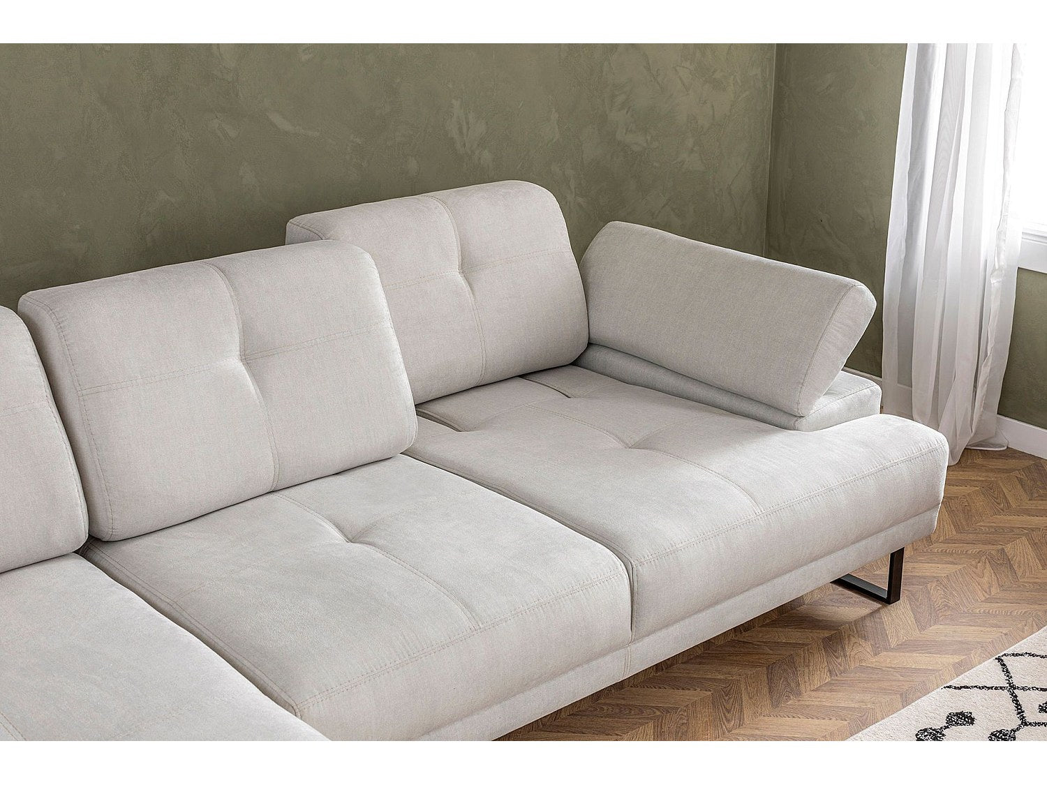 Canapé modulable beige tissu