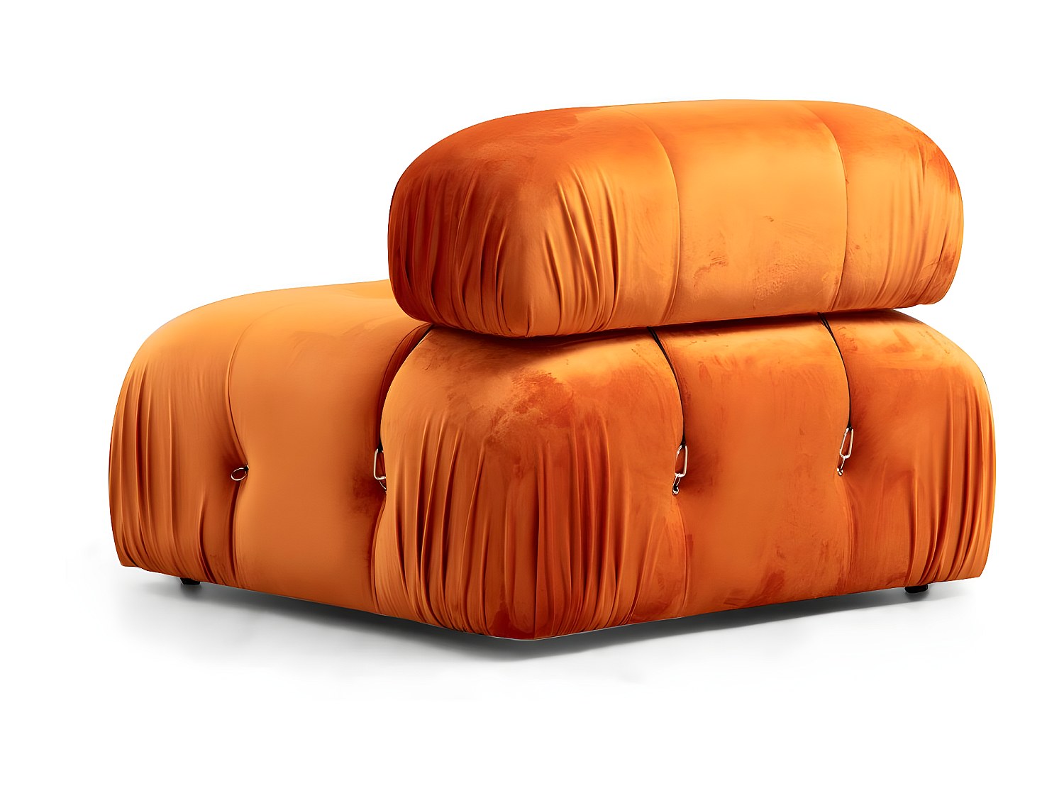 Pouf pour canapé modulable 4 places orange velours