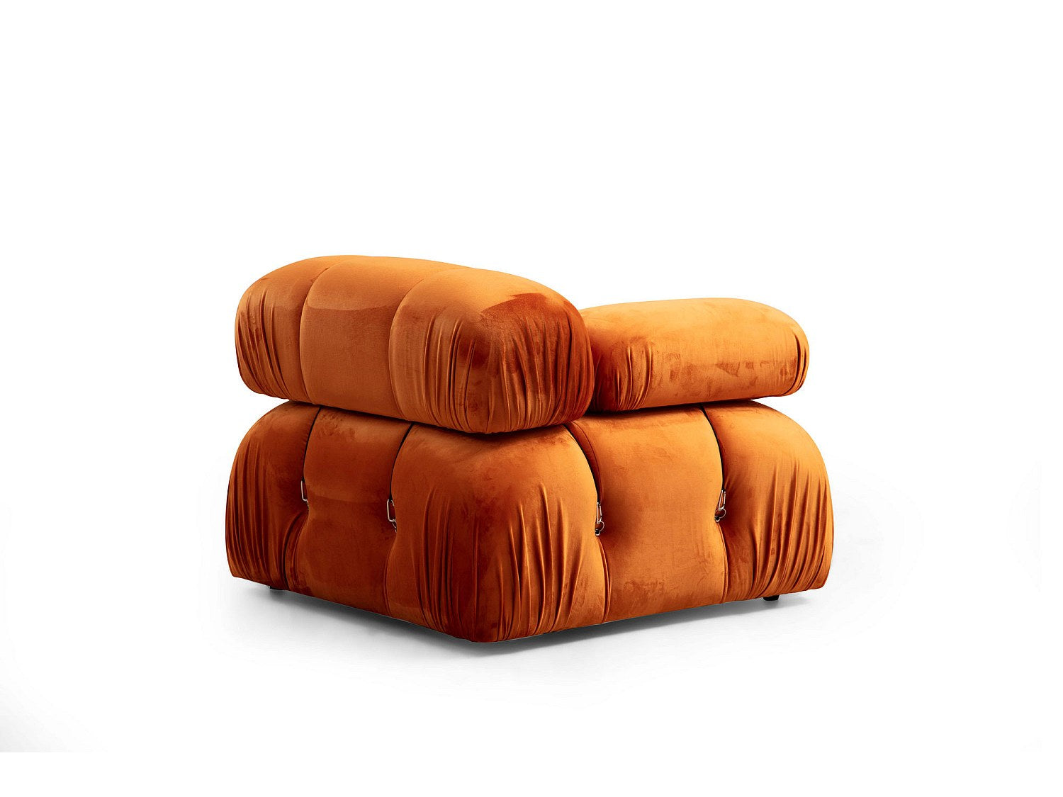 Pouf pour canapé modulable 4 places orange velours