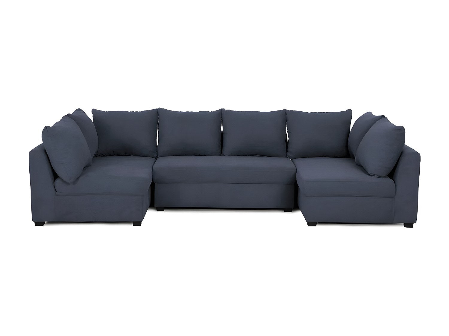 Canapé modulable 5 places bleu tissu