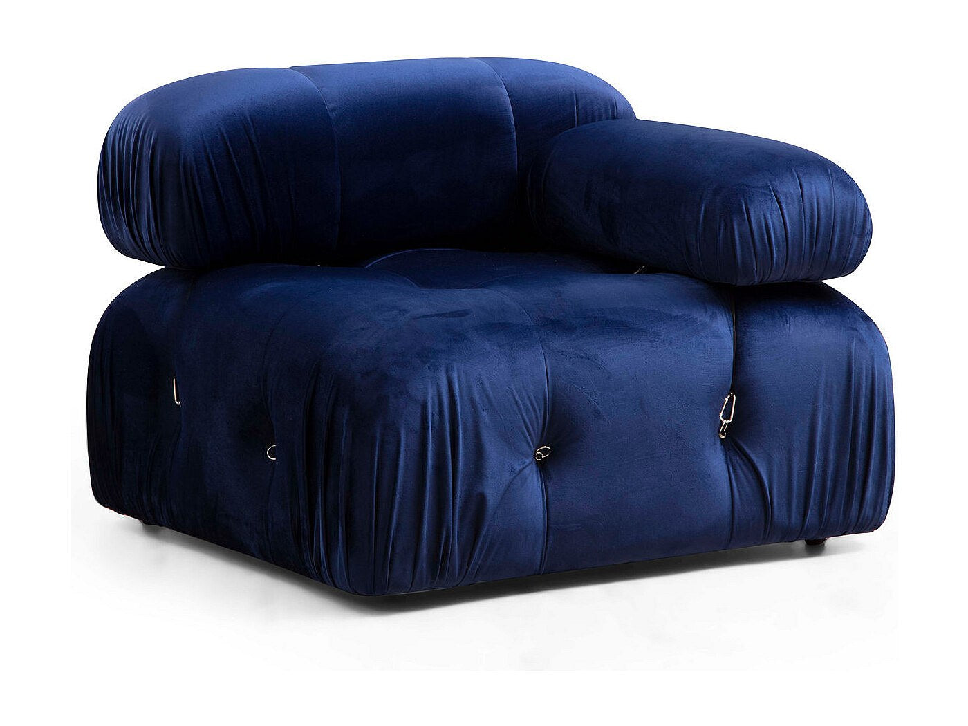Angle pour canapé modulable 4 places bleu velours - Bubble