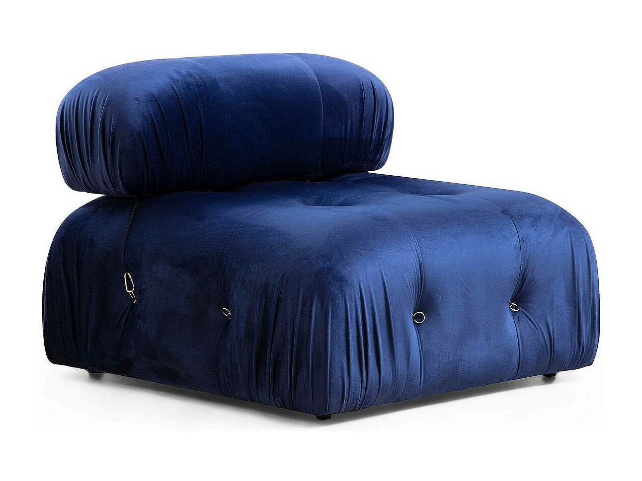 Angle pour canapé modulable 4 places bleu velours - Bubble