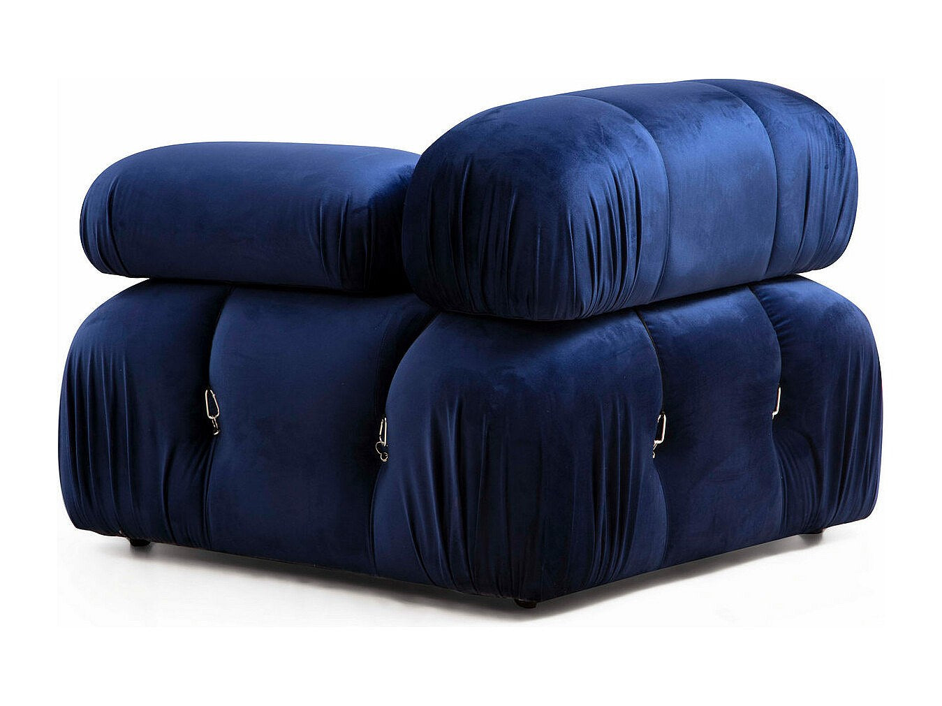 Angle pour canapé modulable 4 places bleu velours - Bubble