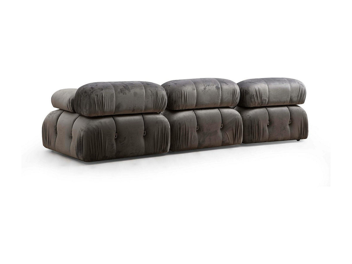 Angle pour canapé modulable 4 places gris velours - Bubble