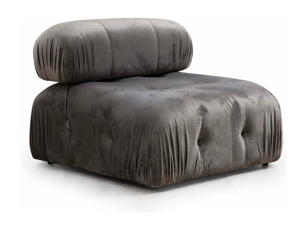 Angle pour canapé modulable 4 places gris velours - Bubble