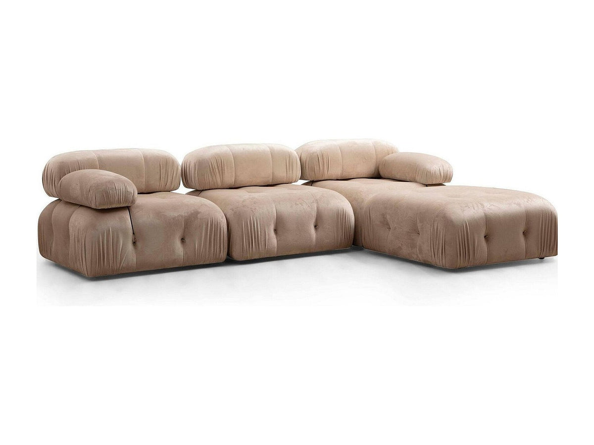 Angle pour canapé modulable 4 places gris velours - Bubble