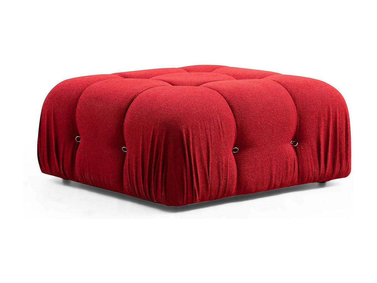 Angle pour canapé modulable 4 places rouge velours - Bubble