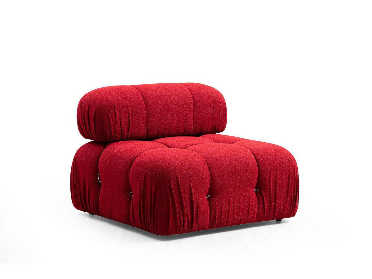 Angle pour canapé modulable 4 places rouge velours - Bubble