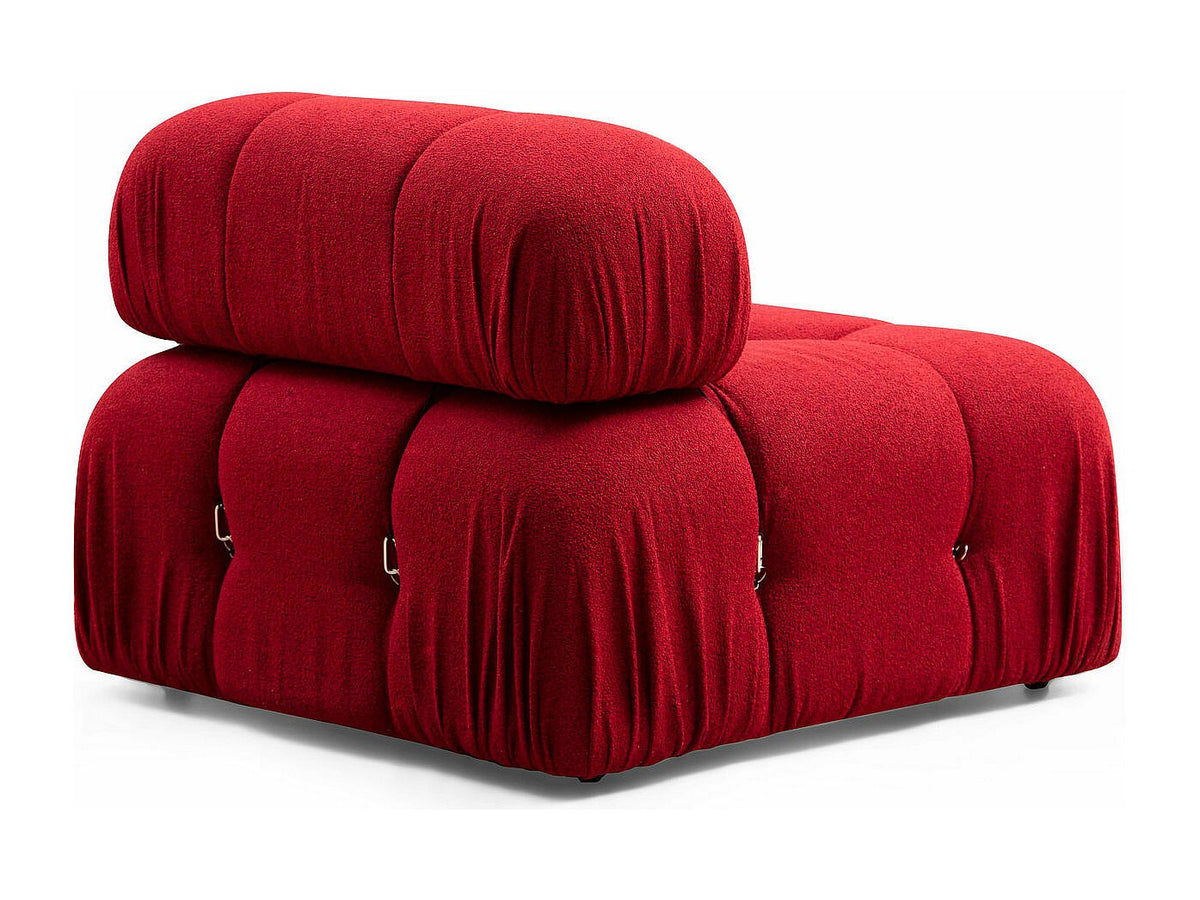 Angle pour canapé modulable 4 places rouge velours - Bubble