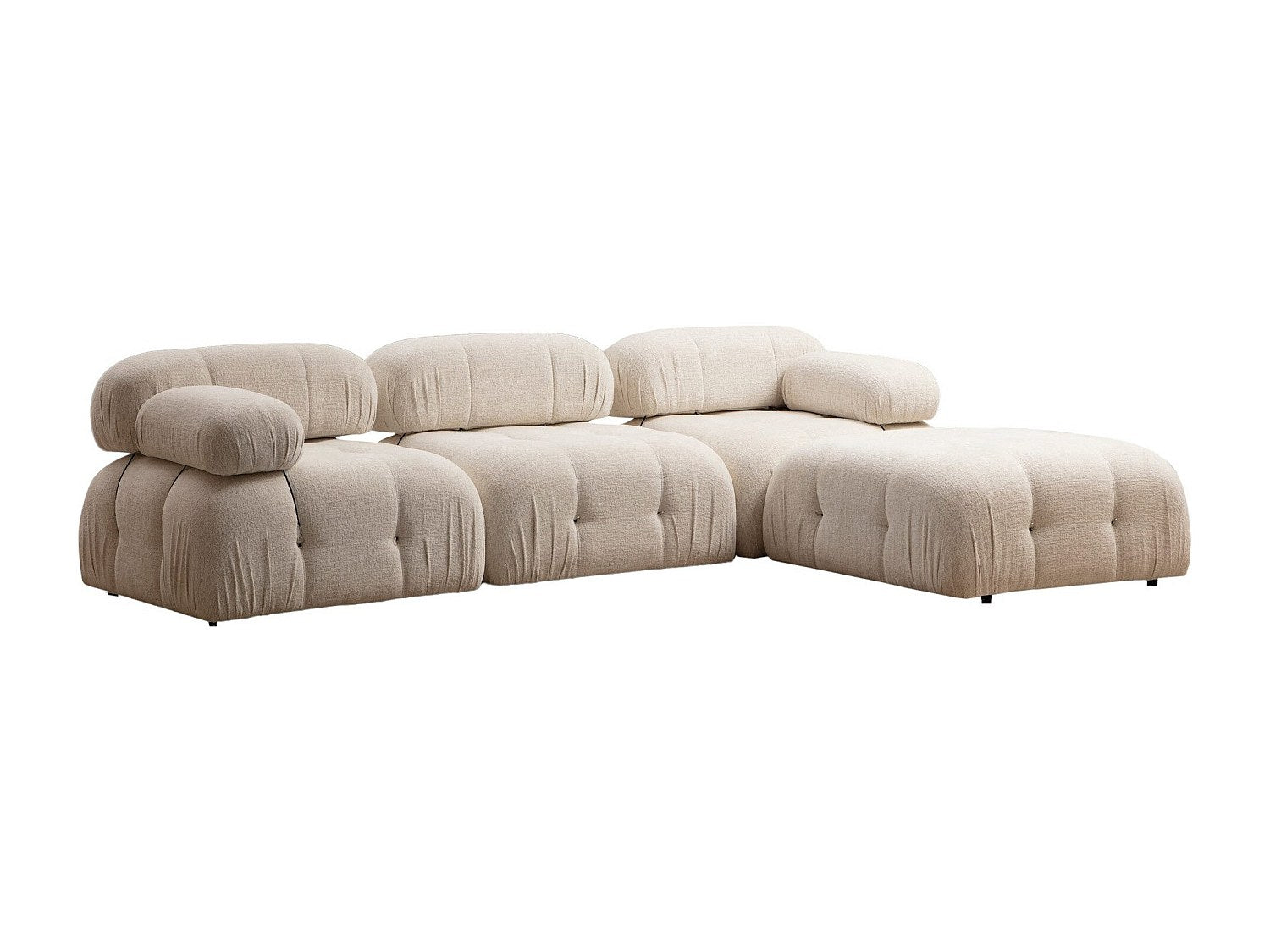Angle pour canapé modulable 4 places beige velours - Bubble