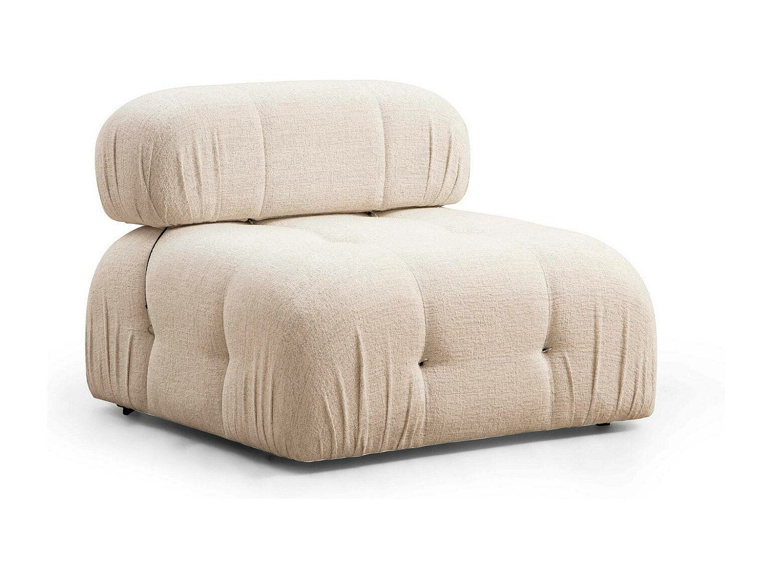 Angle pour canapé modulable 4 places beige velours - Bubble
