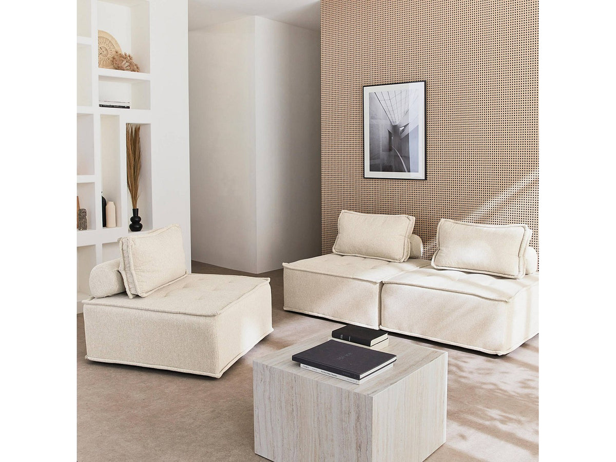 Chauffeuse modulable beige tissu
