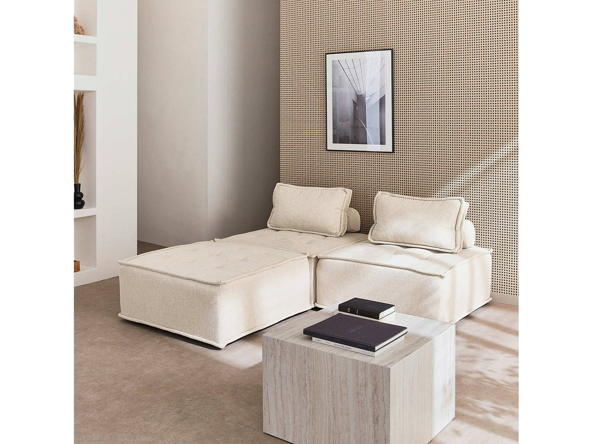 Chauffeuse modulable beige tissu