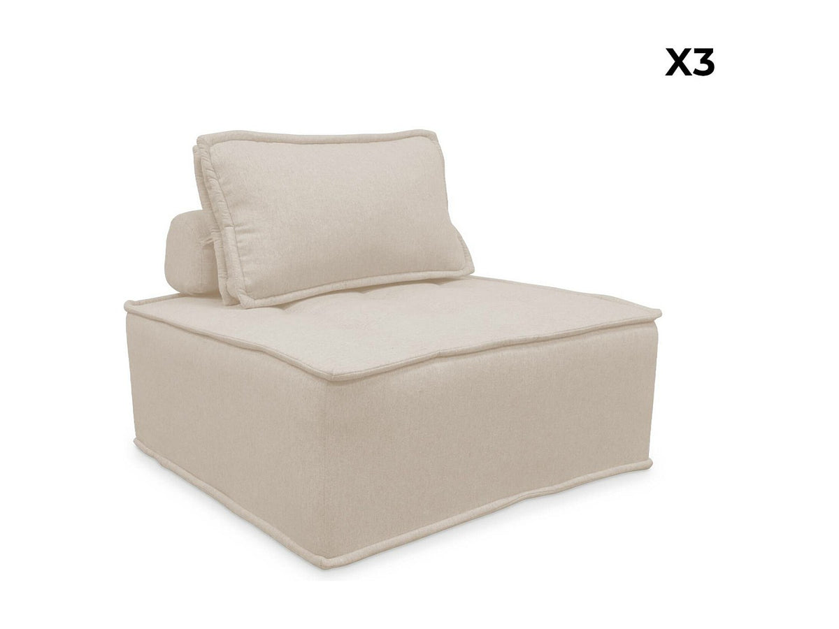 Chauffeuse modulable beige tissu