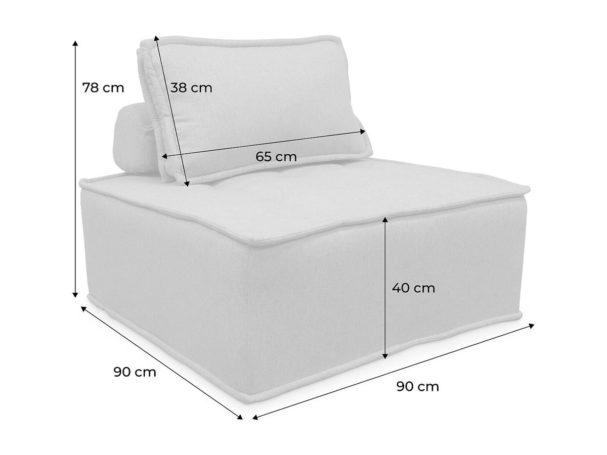 Chauffeuse modulable beige tissu