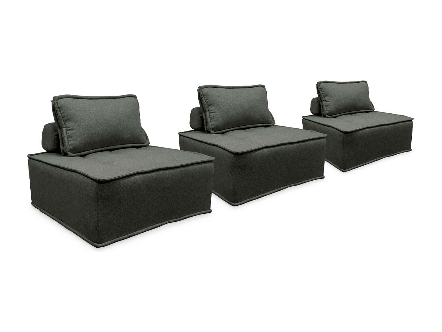 Chauffeuse modulable gris tissu
