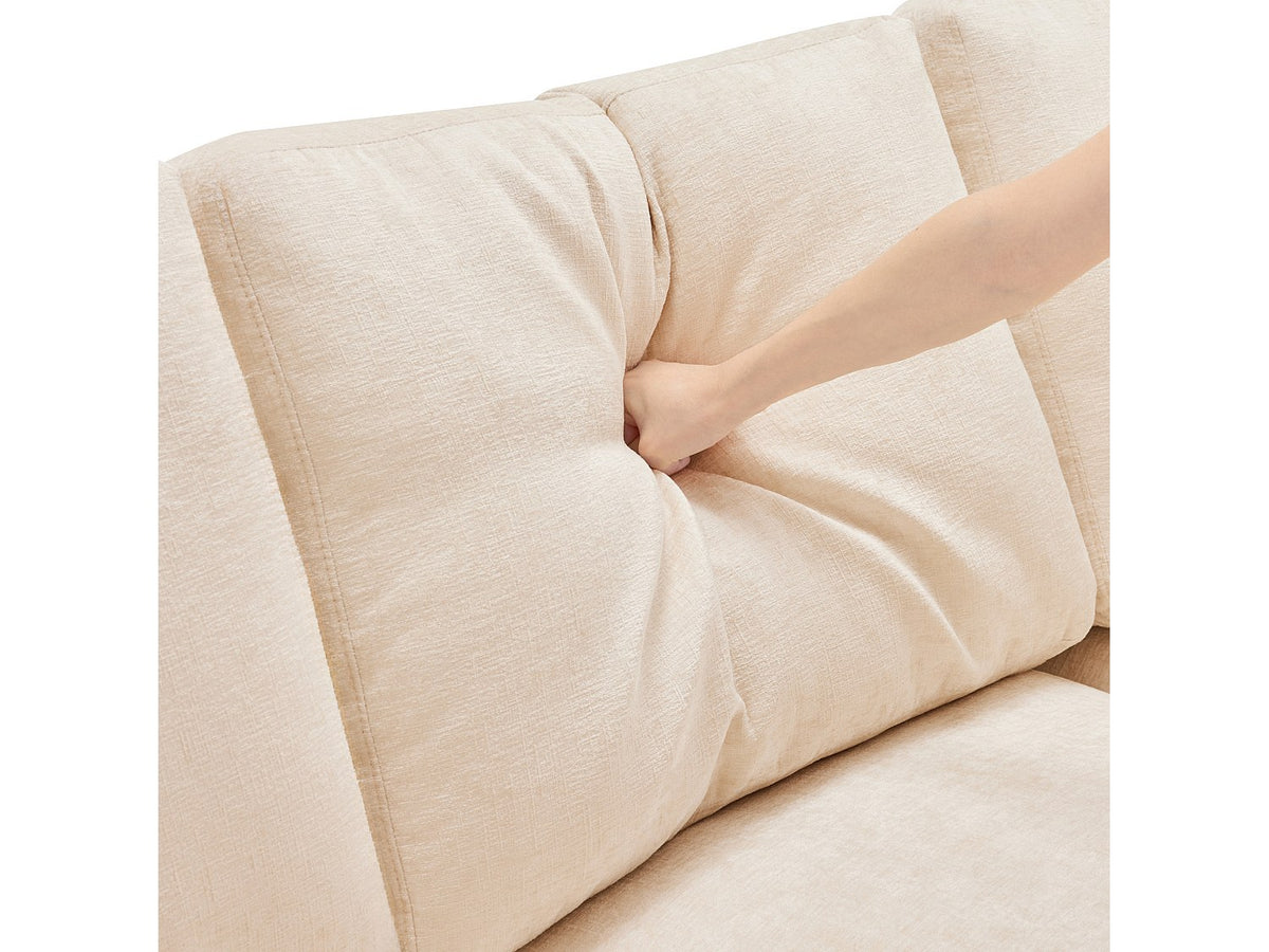 Canapé modulable 3 places beige tissu