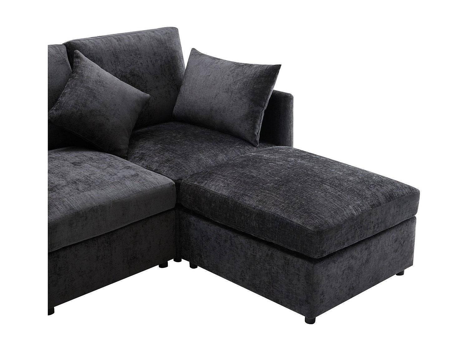 Canapé modulable 3 places gris tissu