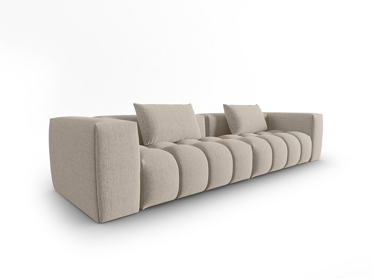 Canapé modulable 5 places marron tissu