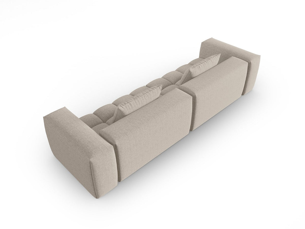 Canapé modulable 5 places marron tissu