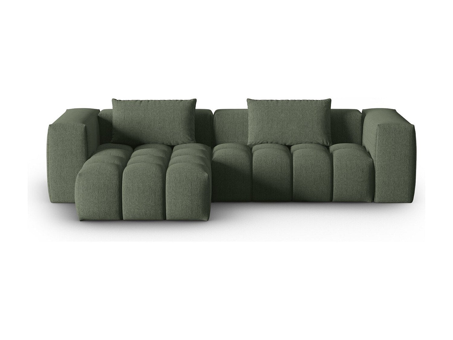 Canapé modulable 3 places vert tissu