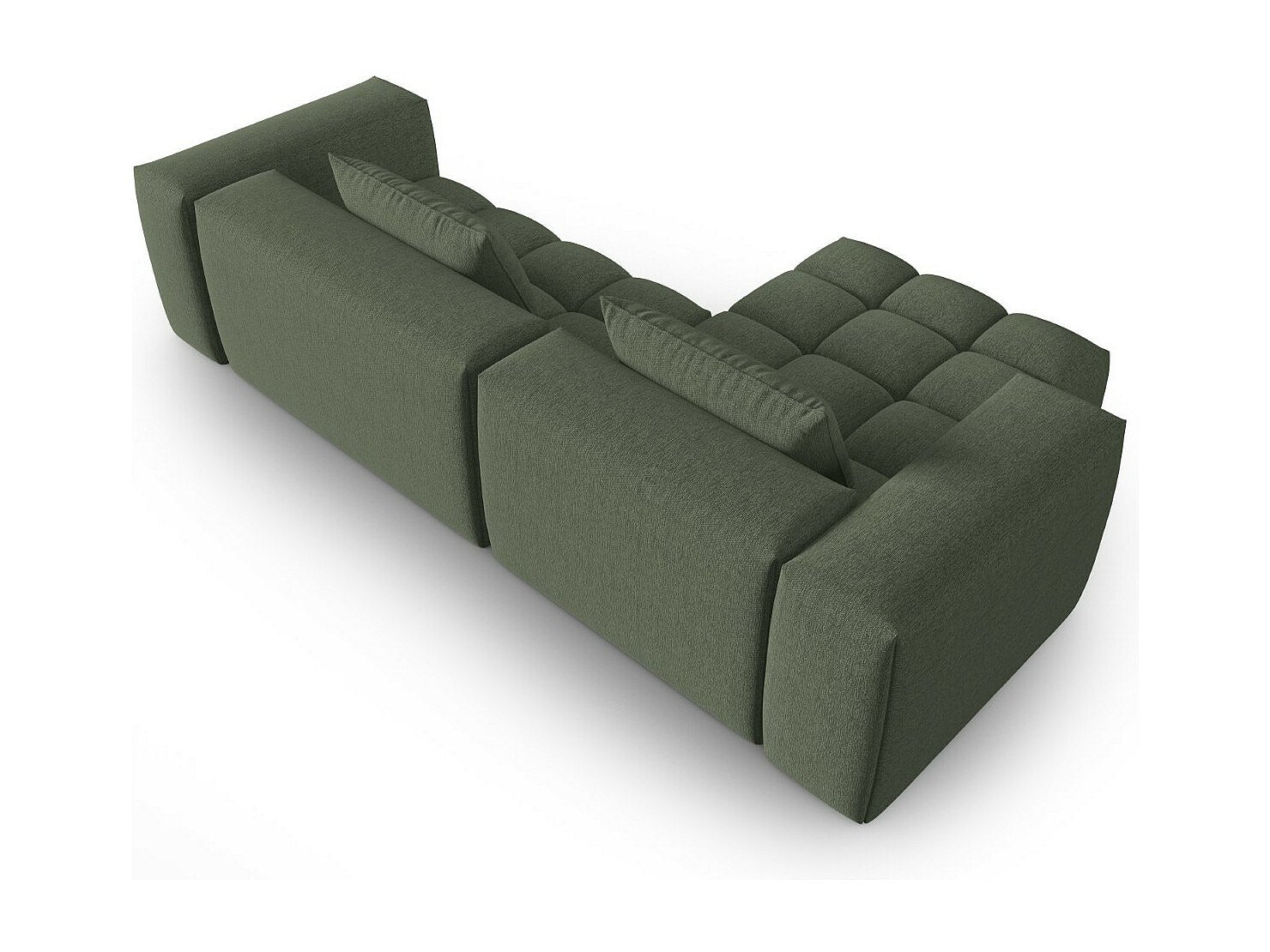 Canapé modulable 3 places vert tissu