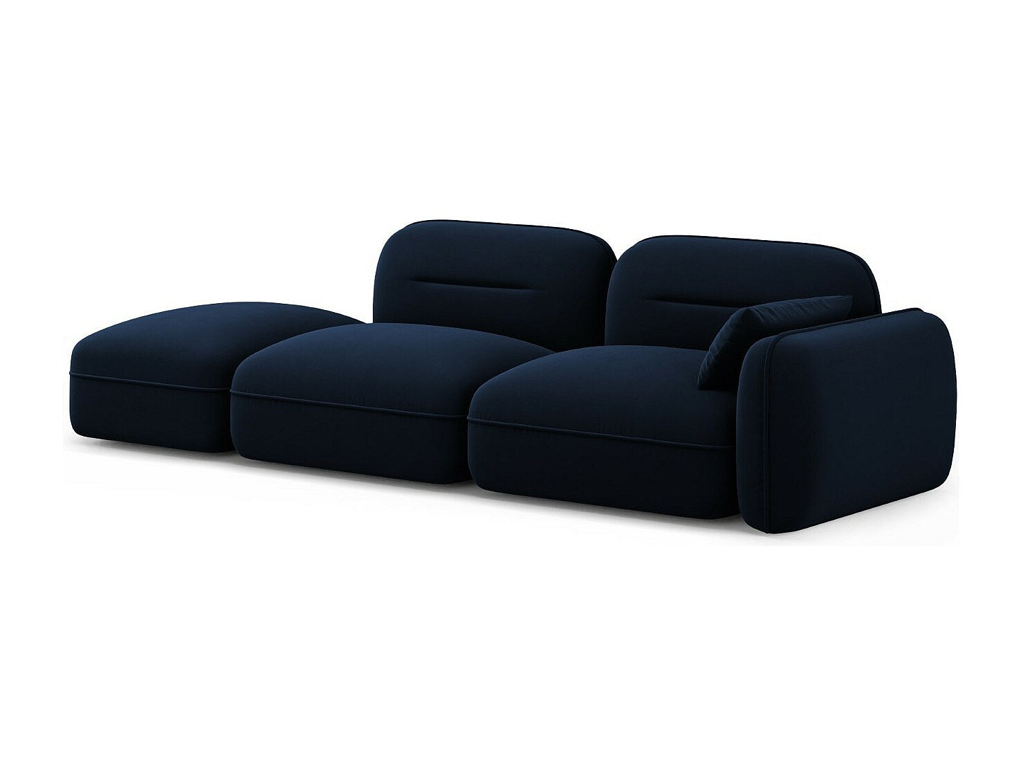 Canapé modulable 3 places bleu velours
