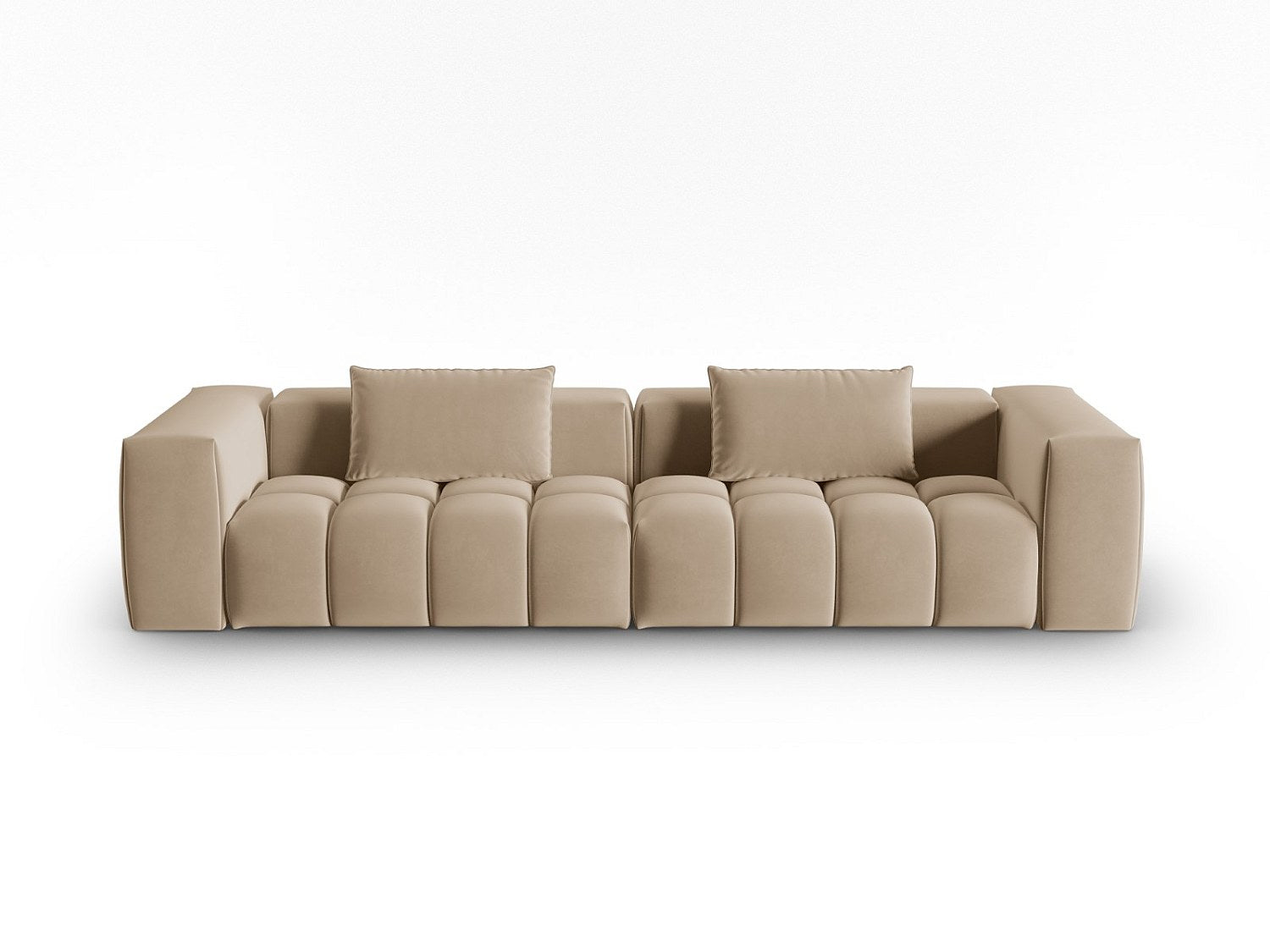 Canapé modulable 5 places marron velours