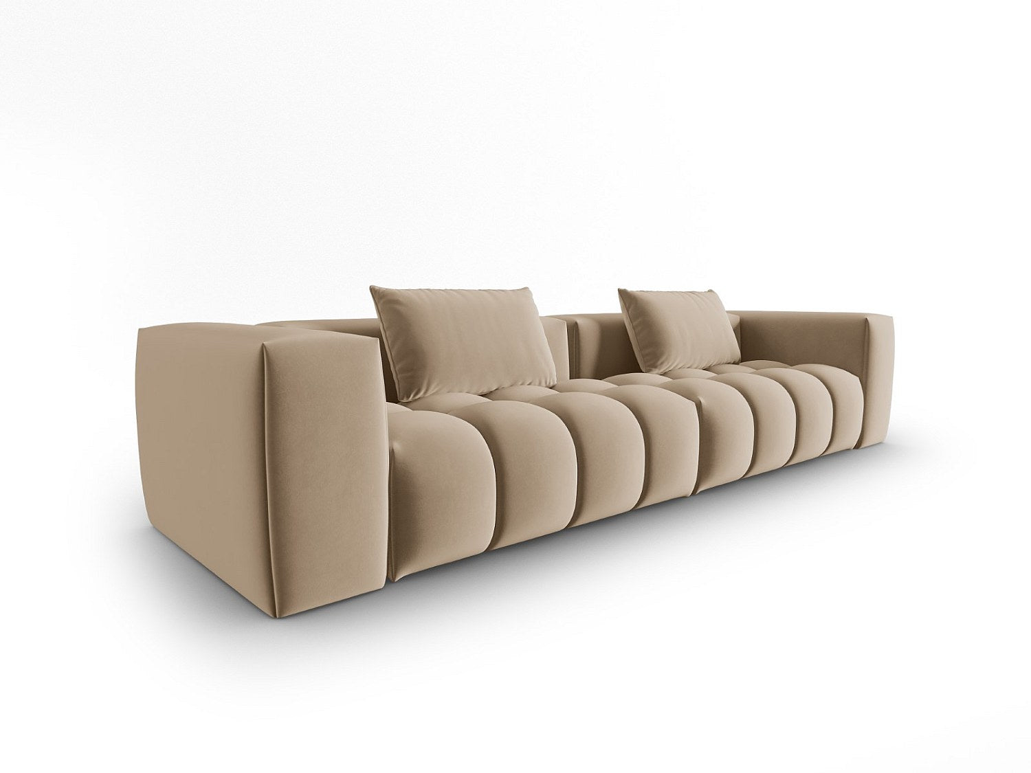 Canapé modulable 5 places marron velours