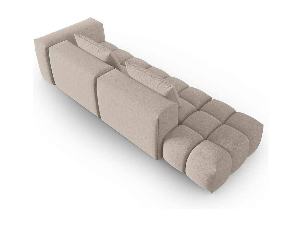 Canapé modulable 3 places marron tissu