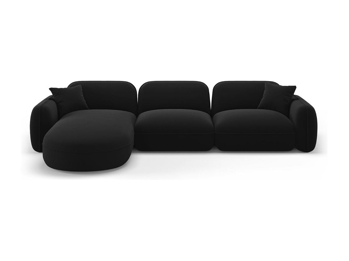 Canapé modulable 4 places noir velours