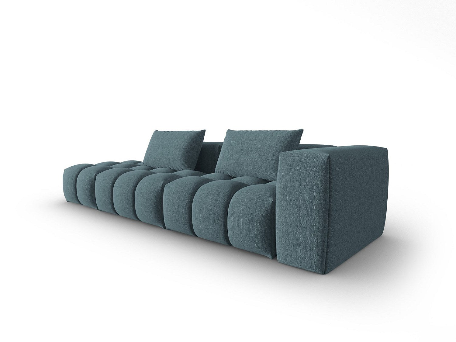 Canapé modulable 3 places bleu tissu