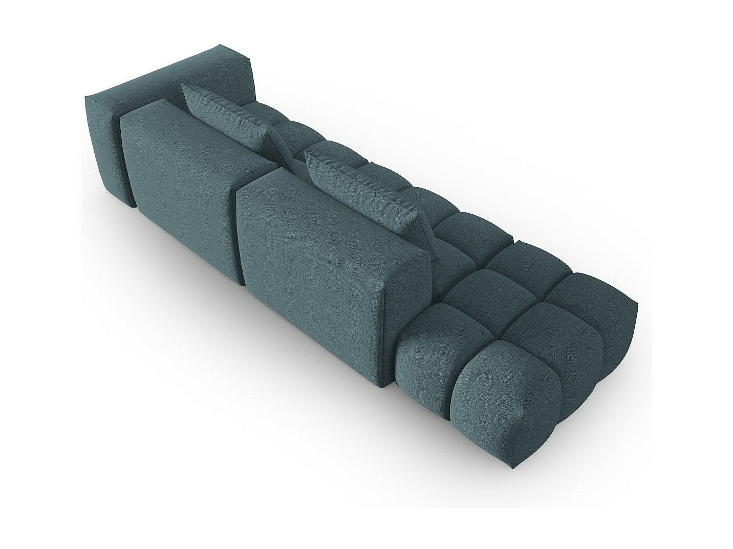 Canapé modulable 3 places bleu tissu