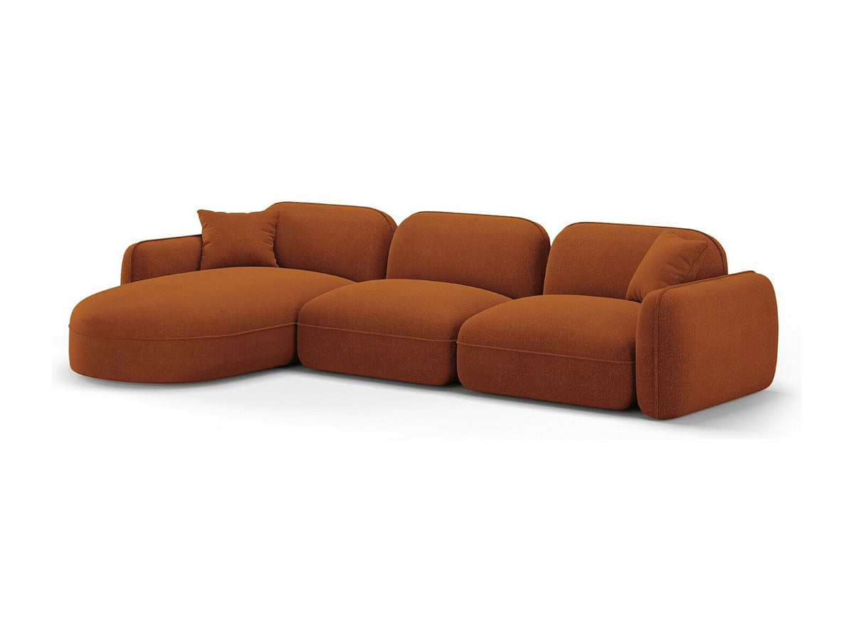 Canapé modulable 4 places orange velours