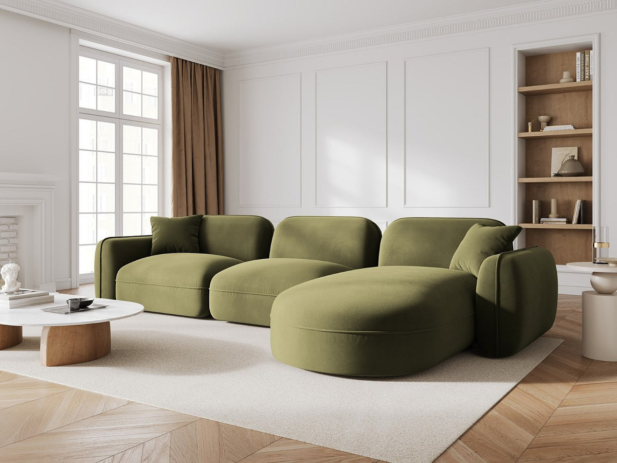 Canapé modulable 4 places vert velours