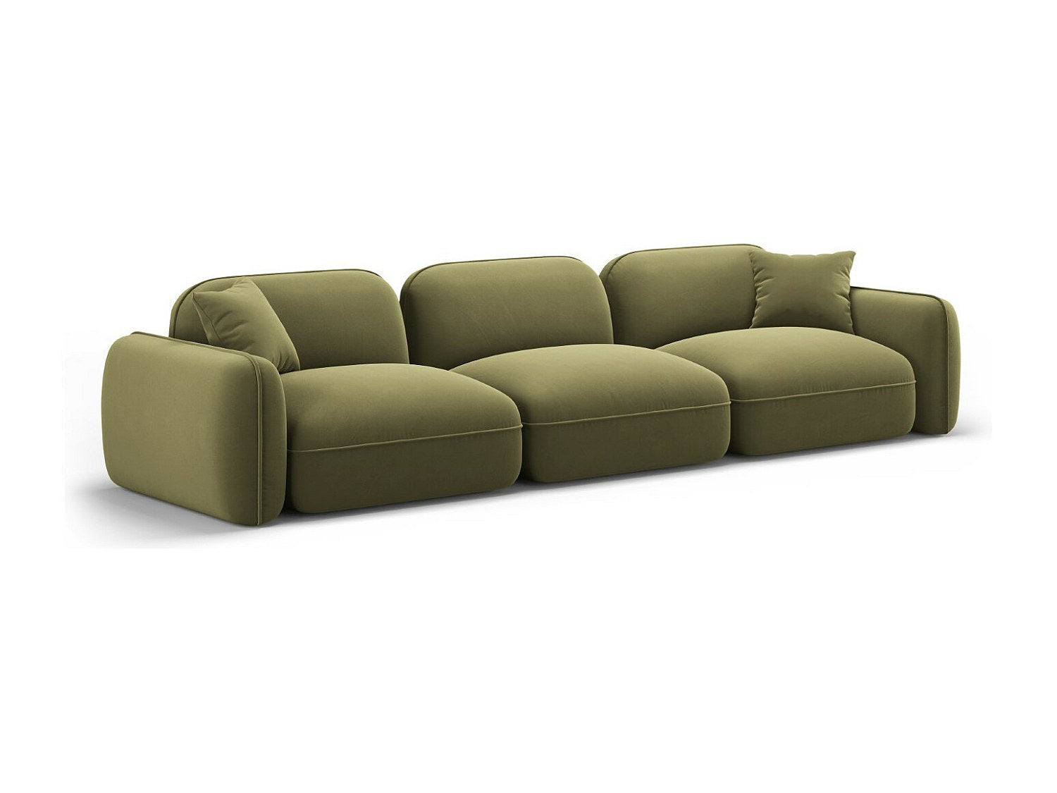 Canapé modulable 4 places vert velours