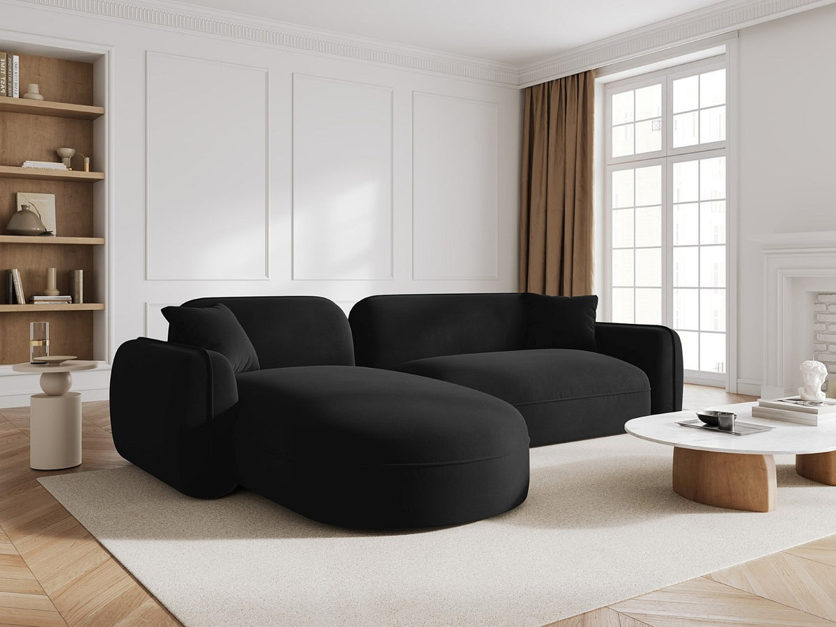 Canapé modulable 4 places noir velours